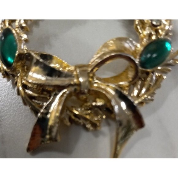 Beautiful Gold Toned Vintage Tancer Ii Christmas Wreath Brooch - Picture 2 of 5